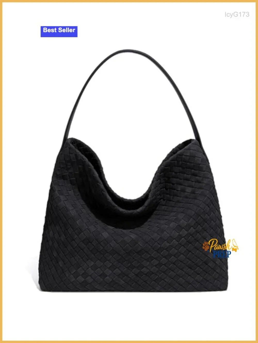 Woven Suede Hobo Bag with Detachable Crossbody Strap